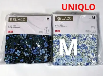 레이온 꽃무늬 M 사이즈 네이비 블루 UNIQLO 유니클로