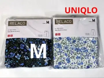 레이온 꽃무늬 M 사이즈 네이비 블루 UNIQLO 유니클로