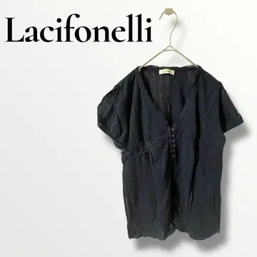 Lacifonelli 볼레로 가디건 레이스 편직 네이비 M