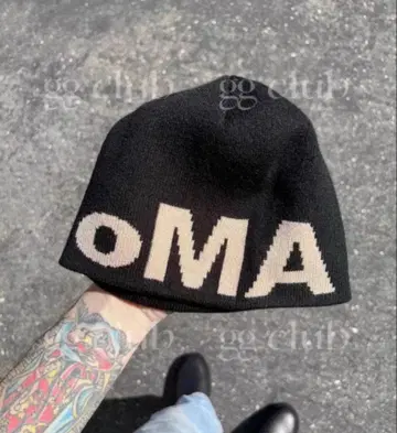 OMA 니트 모자 비니 블랙
