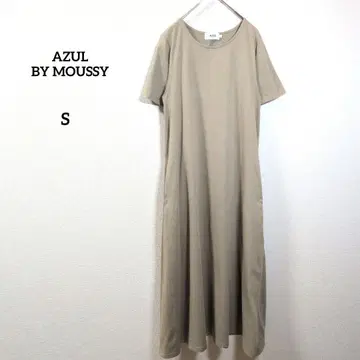 AZUL BY MOUSSY 반팔 롱 원피스 S 베이지 코튼