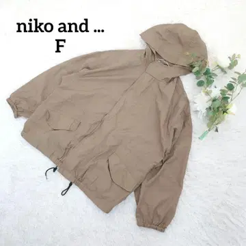 니코앤드 나일론 후드티(F) 블루종 베이지 밑단 스트링 캐주얼