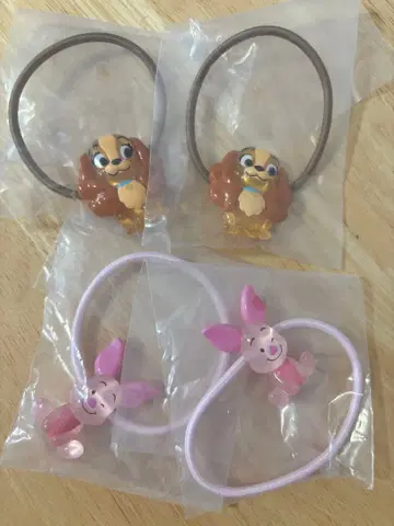 디즈니 머리끈 레이디 피글렛 4개 세트