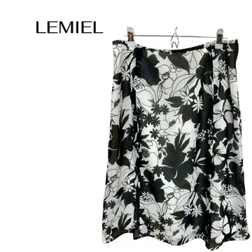 B1112LEMIEL 보타니컬 꽃무늬 엘레강트 무릎 기장 플레어 스커트 데이트