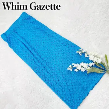 Whim Gazette 스퀘어 팝 타이트 스커트 스카이블루