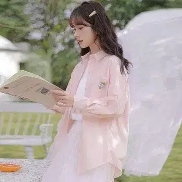 자수 원포인트 긴팔 셔츠 블라우스