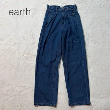 [earth] 데님 청바지 S 인디고 블루 고품질 하이웨스트