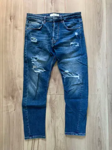 ZARA MAN 스키니 데님 데미지 가공 블루