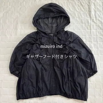 미품! mizuiro ind 미즈이로 인드 개더 후드 부착 셔츠