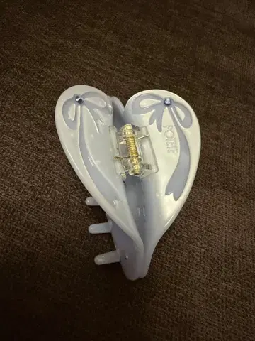 완판템 POTETE Ribbon heart clip 블루