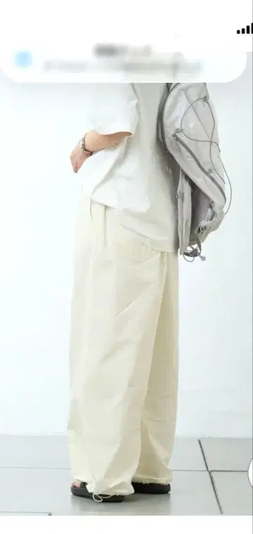신상 PON 기획 발수 와이드 팬츠 아이보리 S 새상품