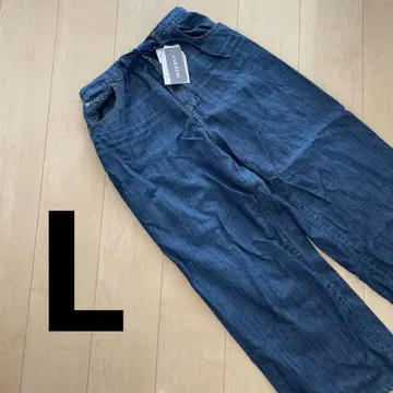 택 포함 새상품 시마무라 다나카 리나 CLOSSHI 와이드 데님 팬츠 L 사이즈 중네이비