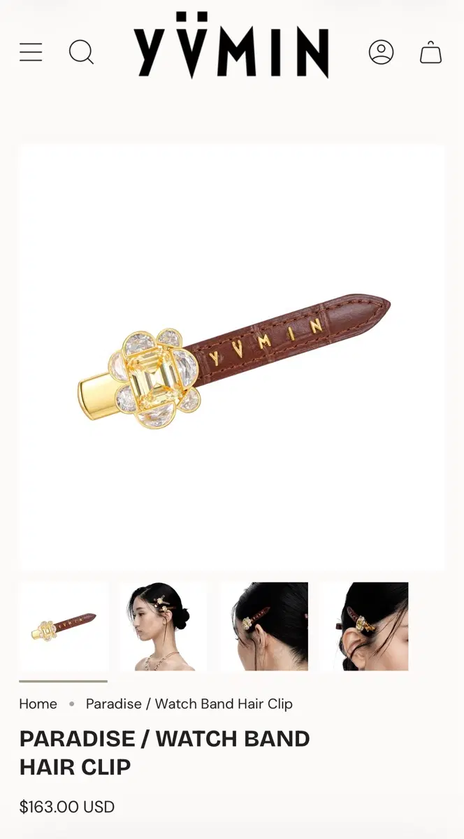 YVMIN 워치 스트랩 로고 헤어 클립