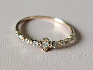K10 핑크 골드 다이아몬드 반지 0.19CT