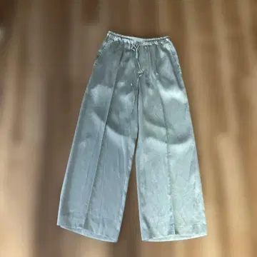 론 허먼 새틴 와이드 팬츠 XS 실버 그린