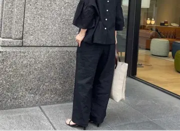 허리 리브 린넨 팬츠