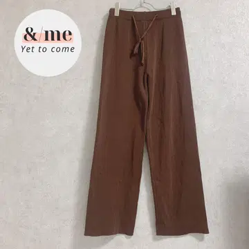 &/me 리브 니트 팬츠 와이드 팬츠 브라운