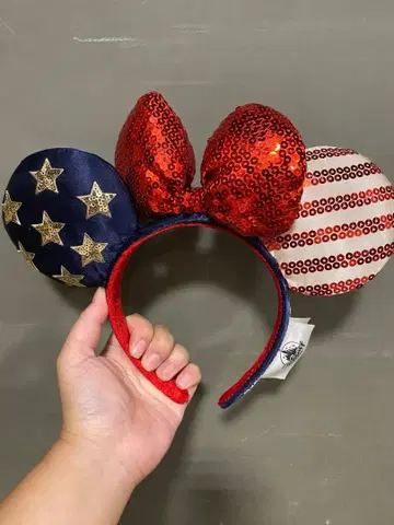 Disney Parks 머리띠 성조기 패턴 스팽글