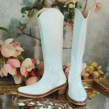딜러제 기사단 부츠 장화 화이트