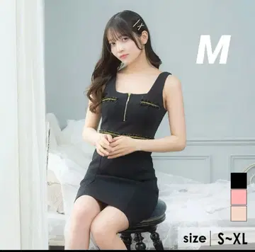 Tika 프론트 지퍼 트위드 미니 드레스 블랙