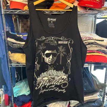 WEIV GEAR 스카 페이스 그래픽 탱크탑 블랙 2XL