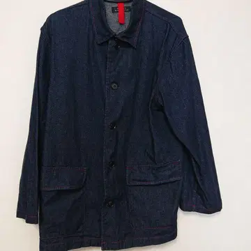 MEN'S MELROSE 데님 자켓 인디고 빨간색 스티치