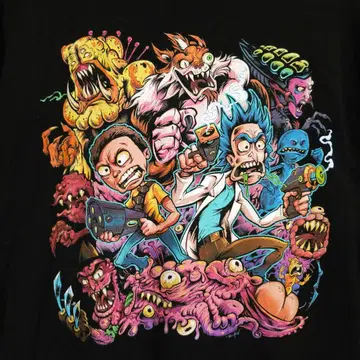 레어 Rick and Morty 공식 애니메이션 프린트 T셔츠 L US 구제 의류