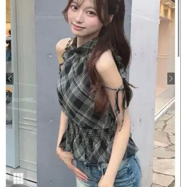 GRL 그레일 2Way 체크 무늬 아메슬리 블라우스[pm881]