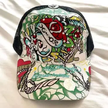 Ed Hardy 메쉬 캡 스컬 장미 새상품 당시물 에드하디