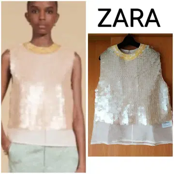 ZARA 인기 완판 개성 있는 스팽글 상의