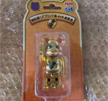BE@RBRICK 마네키네코 금전운 금 도금 참 100%