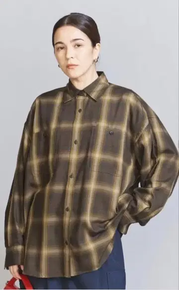 체크 무늬 긴팔 셔츠 BEAUTY&YOUTH UNITED ARROWS