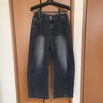 보이즈룸 와이드 데님 팬츠 블랙