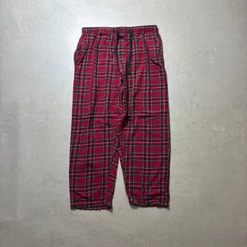 90s IZOD 파자마 팬츠 L 이지 타탄 체크 구제 의류 배기 Y2K 라코스테