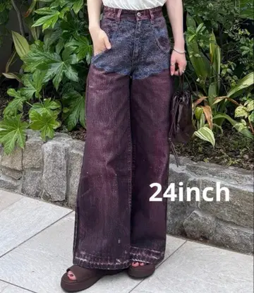 amerivintage FAKEDENIM DOUBLEWAIST PANTS