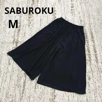 사브로쿠 가우초 팬츠 와이드 크롭 M 블랙 하의 넉넉함 편안함