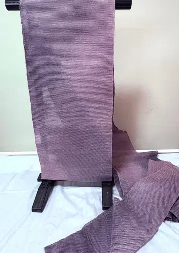여름 오비 팔촌 나고야 오비(약 24cm) 모시 시원한 퍼플 그라데이션 초목 염색 비침