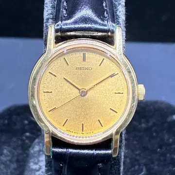 배터리 교환 완료 세이코 SEIKO 골드 다이얼 여성용 손목시계 쿼츠