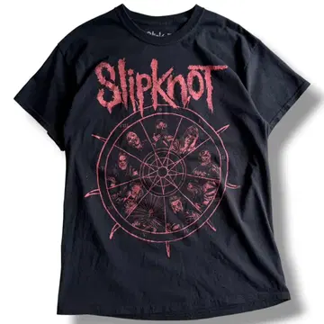구제 의류 slipknot 슬립낫 멤버 백 로고 밴드 티셔츠 락 티셔츠