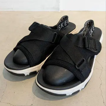 새상품급 레어 SKECHERS YOGA FOAM 샌들 블랙 24cm 통굽