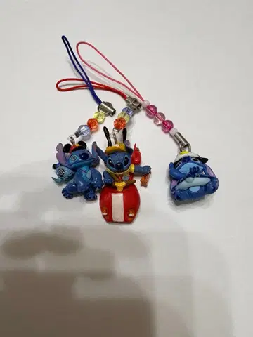디즈니 스티치 미니어처 스트랩 3종 세트