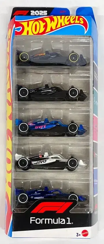 MATTEL HOTWHEELS GIFT PACK 2025 FORMULA 1 5-PACKS JLN11