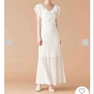 릴리 브라운 컷 레이스 프릴 원피스 화이트