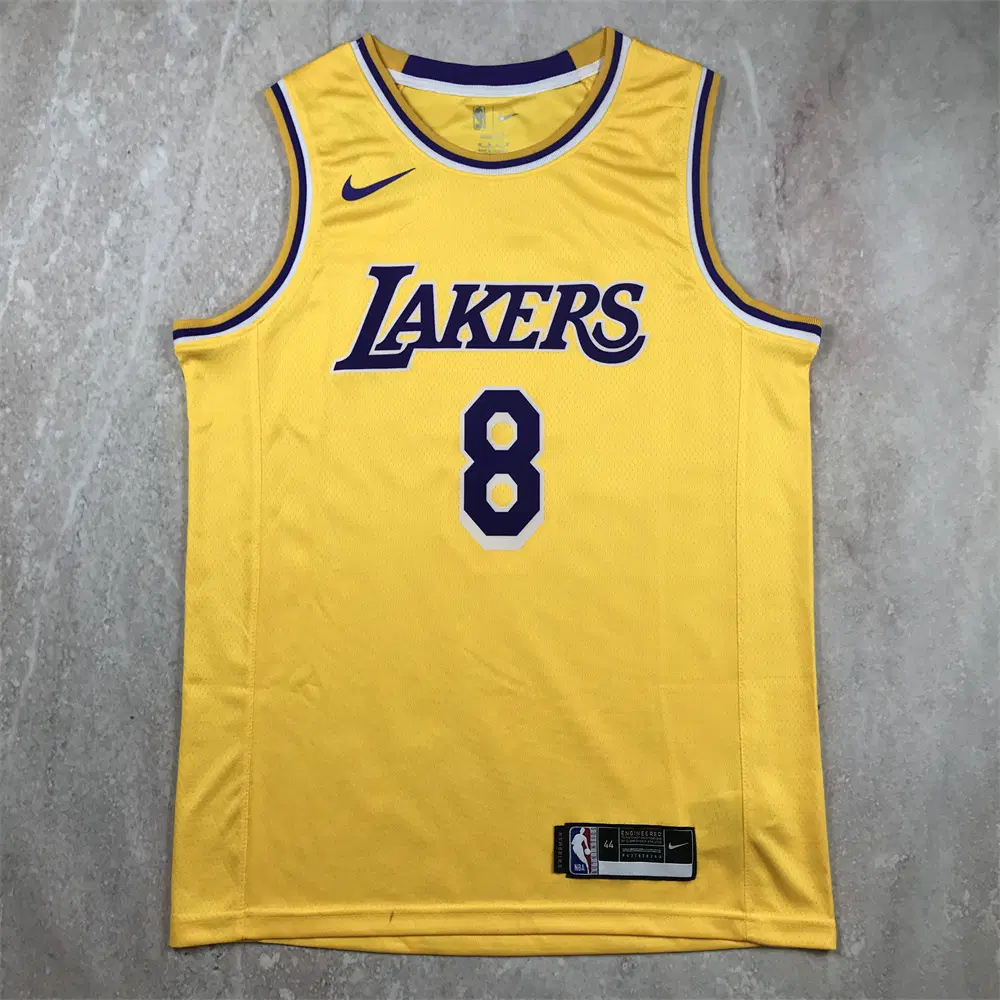 NBA 농구복 LA 레이커스 코비 8호 옐로우 핫프레스 S-XXL