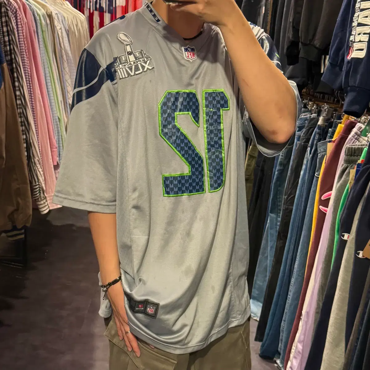 [IM] NFL x NIKE NO.12 FAN 반팔져지 그레이