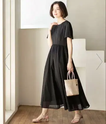 플레어 슬리브 핏&플레어 썸머 드레스 [ 세탁기 OK ]