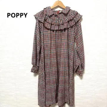 POPPY 체크 프릴 원피스 아사기니요 씨