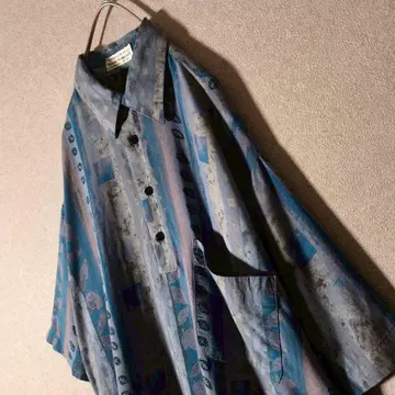 USA제 테로감 피케 셔츠 더스티 컬러 기하학 패턴 레트로 패턴 L~XL