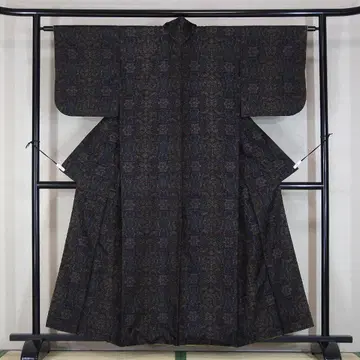 155cm M 사이즈 먹색 모기 무늬 오시마 명주 캐주얼 b690