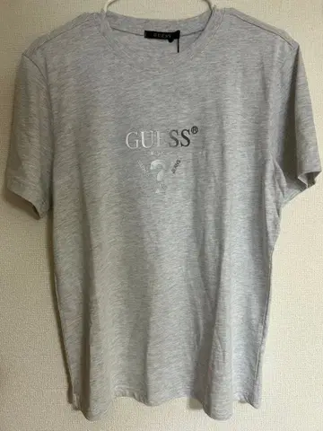 GUESS 로고 프린트 T셔츠 그레이